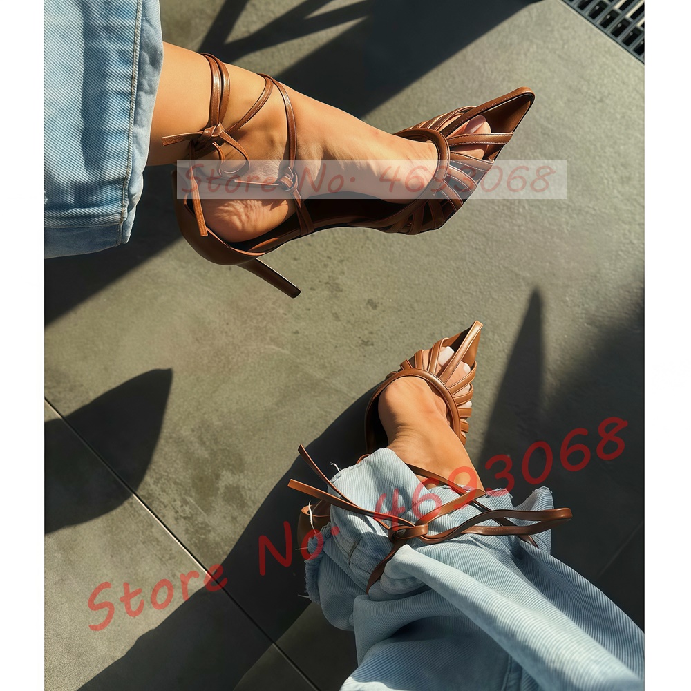 Bruine spitse teen sandalen me - Crossfit Ladies recensie en prijs
